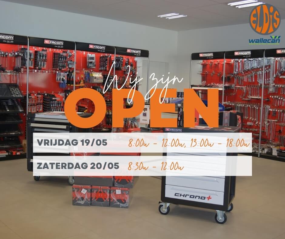 Vandaag (19/05) en morgen (20/05) zijn we geopend volgens onze normale openingsuren!